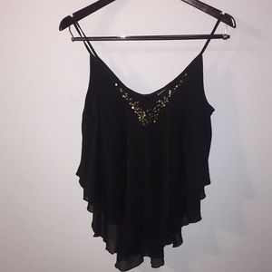 Express Gold Beaded Tank